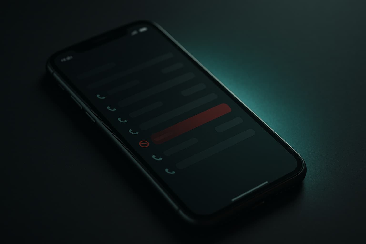 Call log on a phone showing screened calls